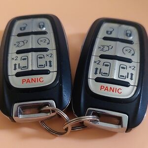 Car Key Fob Set Black and Silver